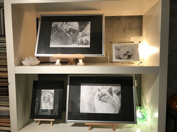 フジムラコンテンポラリーアートに展示中のペット肖像画作品
