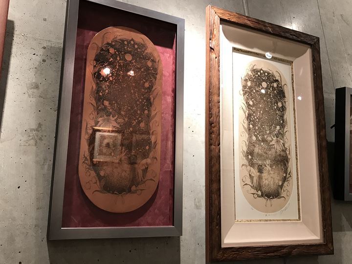 銅版画家 YUI『腐蝕作品展』の展示の様子