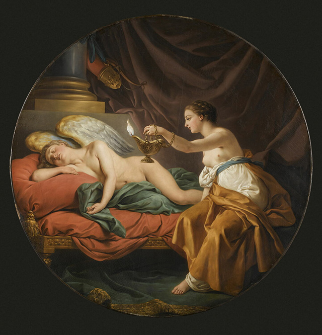 ルイ＝ジャン＝フランソワ・ラグルネ（兄）《眠るアモルを見つめるプシュケ》の写真