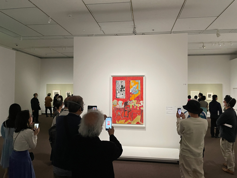 東京都美術館で開催のマティス展2023の会場内の様子