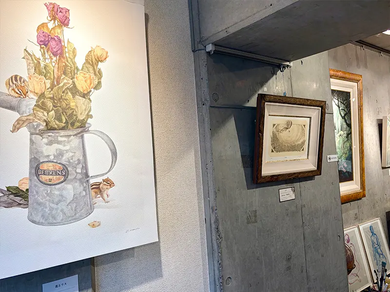ギャラリーに展示中の内藤貞夫作品